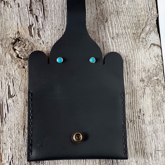 Handmade Black Leather Card Holder Elephant - Picture 3 of 5